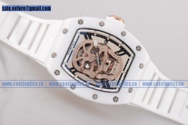 Perfect Replica Richard Mille RM052 Watch Ceramic White Rubber - Click Image to Close